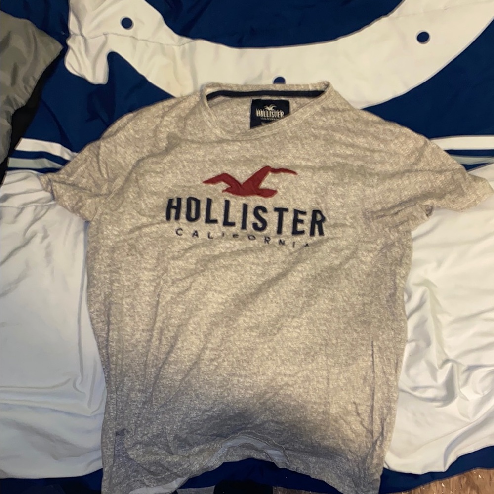 Hollister Gray T-Shirt with Red Logo
